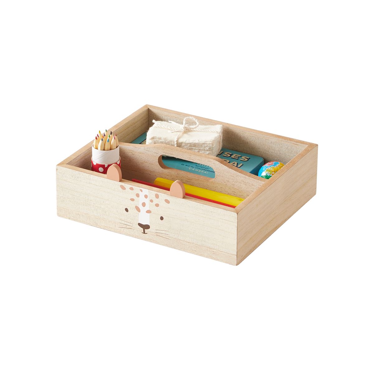 Rangement crayons feutres en bois tigre Couleur bois Vertbaudet