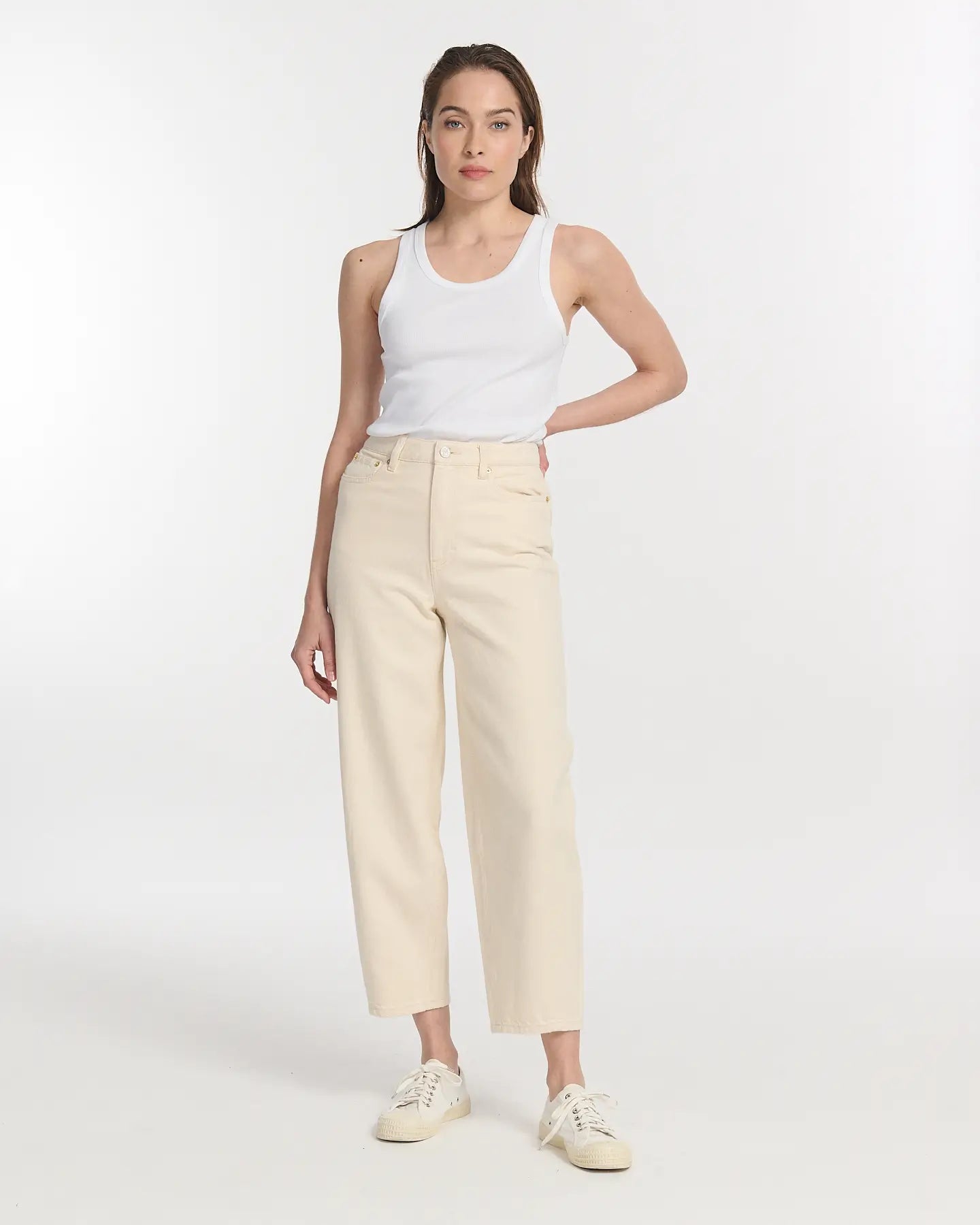 Jeans ballon taille haute cheville, LABDIP