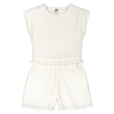 Cotton Ruffle Detail Playsuit with Broderie Anglaise LA REDOUTE COLLECTIONS