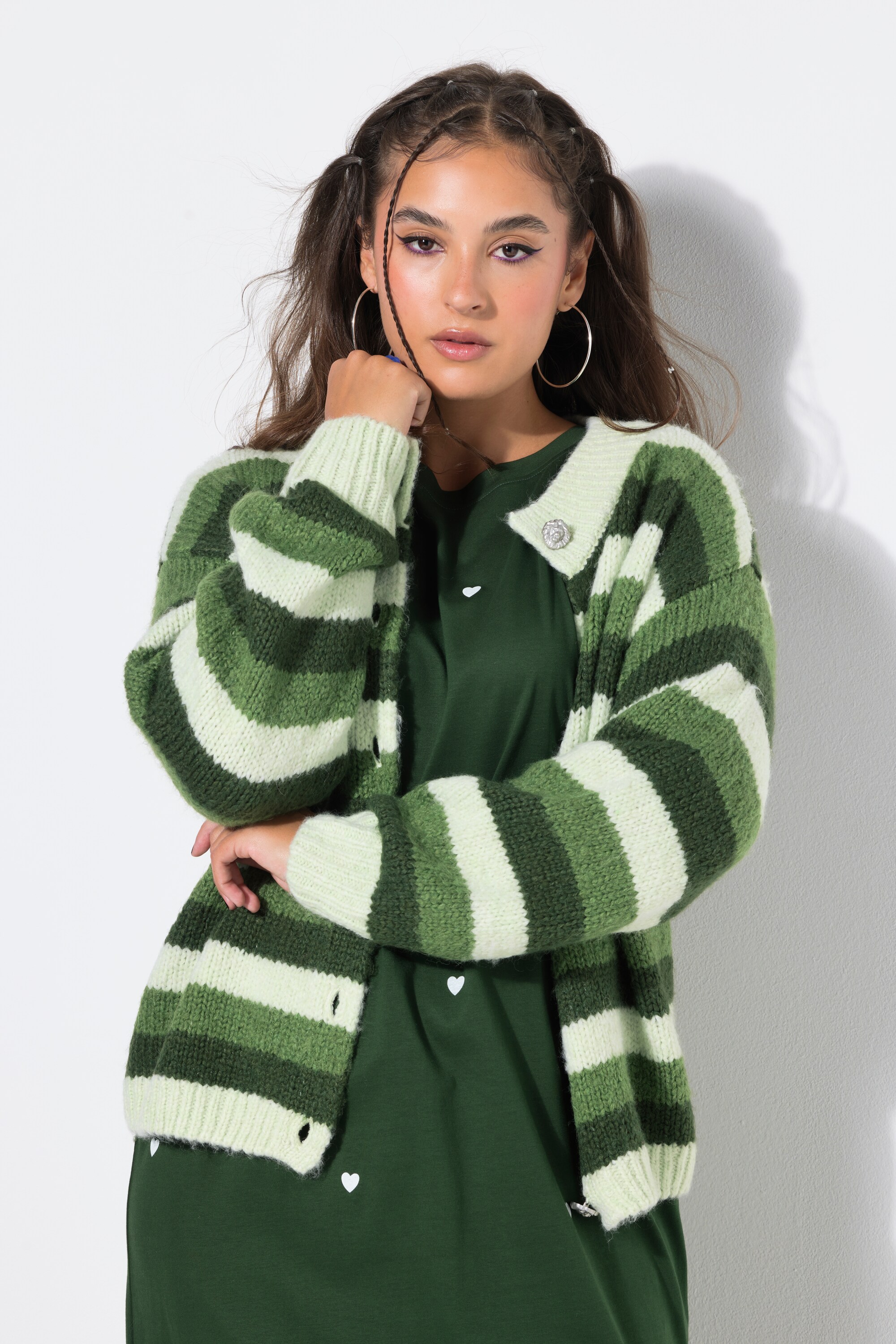 Cardigan oversized à motif rayé, STUDIO UNTOLD