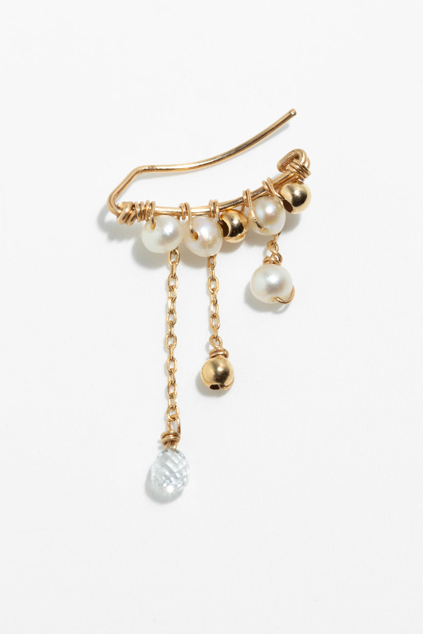 Climber Luna - Or 750‰ - Diamant blanc & perle de culture, YAY PARIS