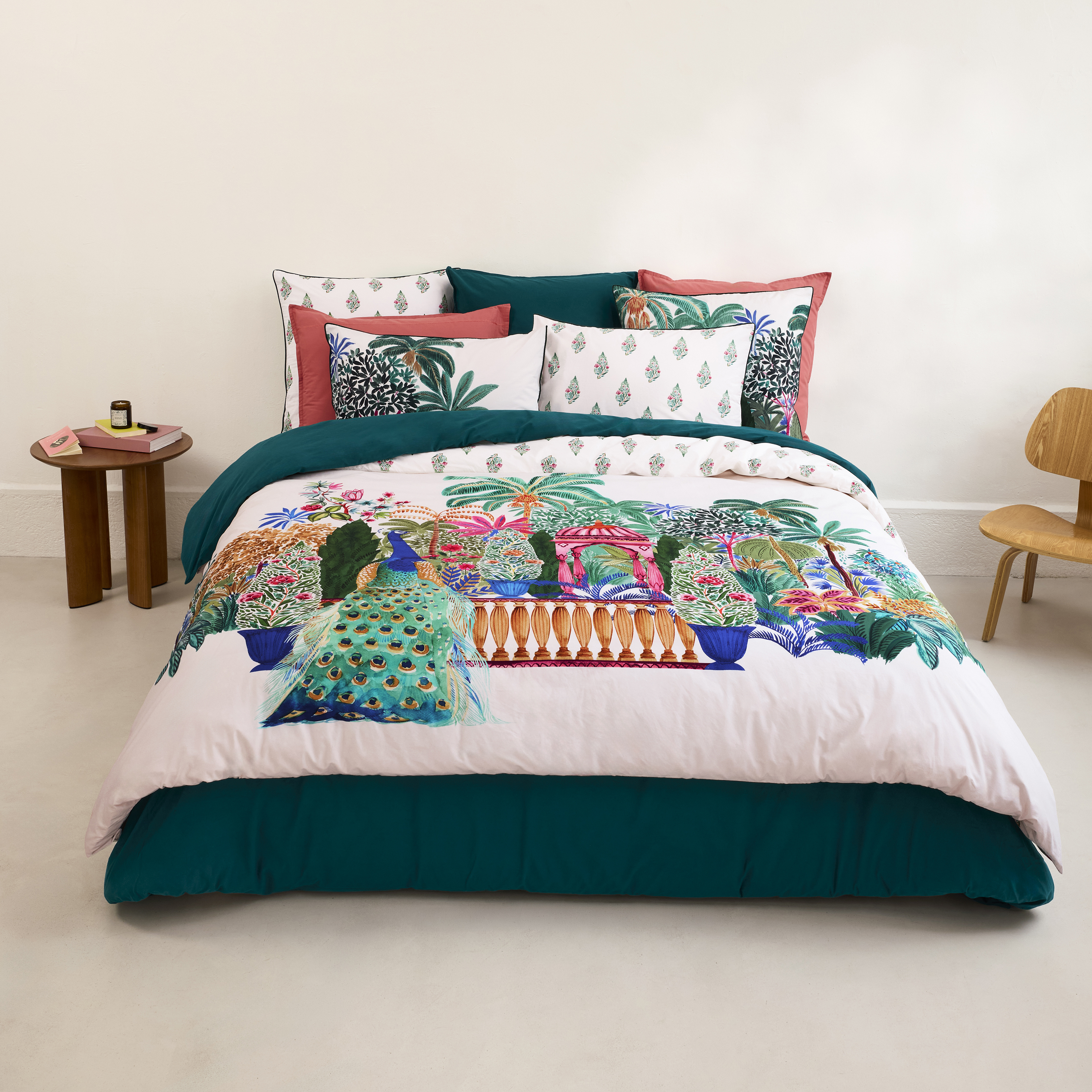 Housse de couette réversible coton bio BUNDI, CARRE BLANC