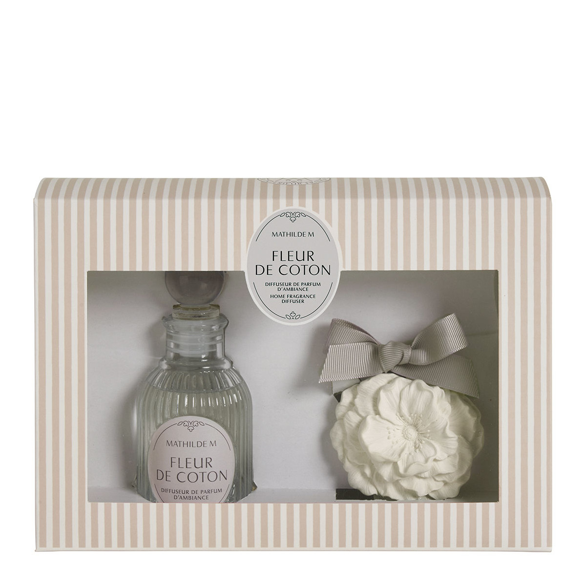 Coffret diffuseur de parfum 90 ml et décor - Fleur de Coton, MATHILDE M