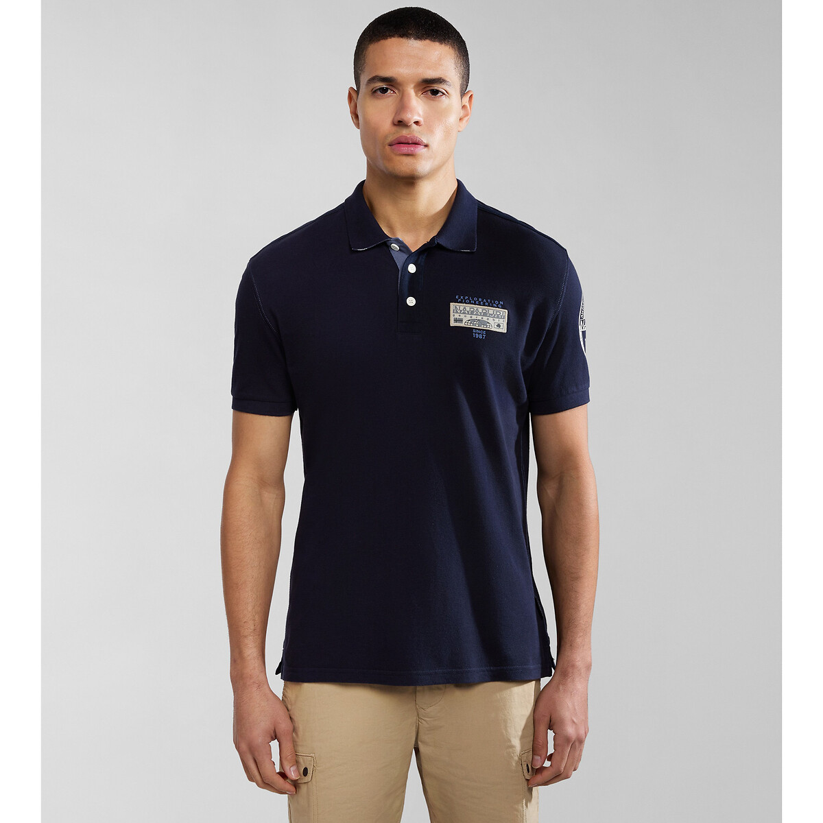 Image of Amundsen Cotton Polo Shirt with Short Sleeves