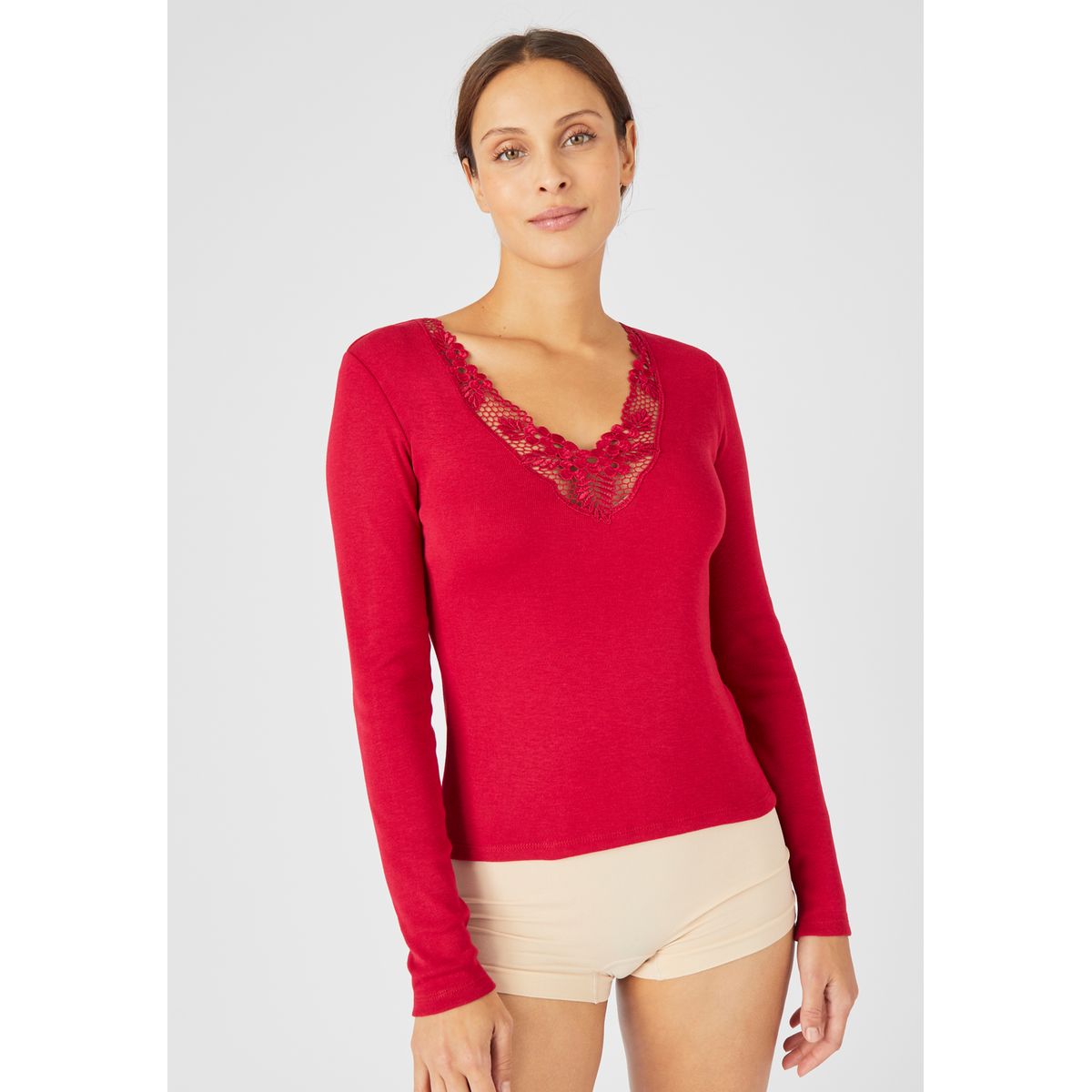 Sous pull rouge femme La Redoute