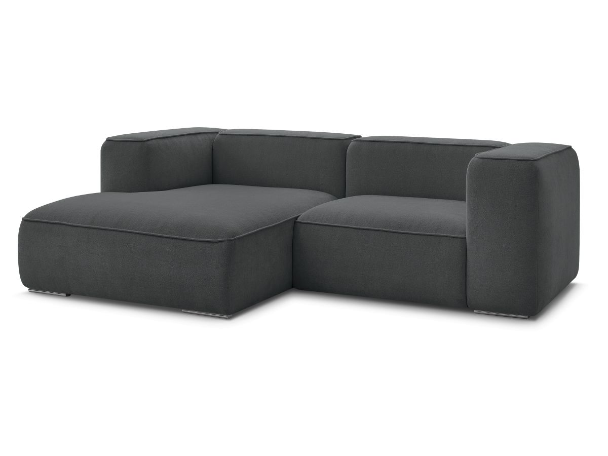 Canapé d'angle fixe 3 places en tissu texturé, ZEPHYR, BOBOCHIC