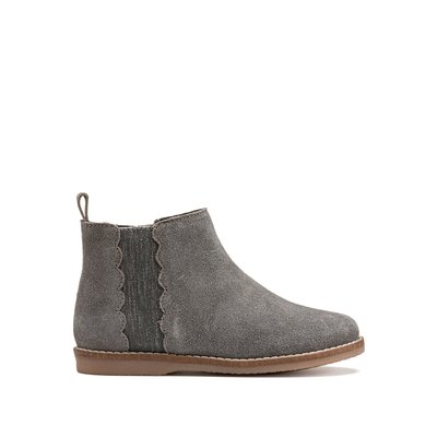 Kids Iridescent Ankle Boots in Suede with Zip Fastening LA REDOUTE COLLECTIONS