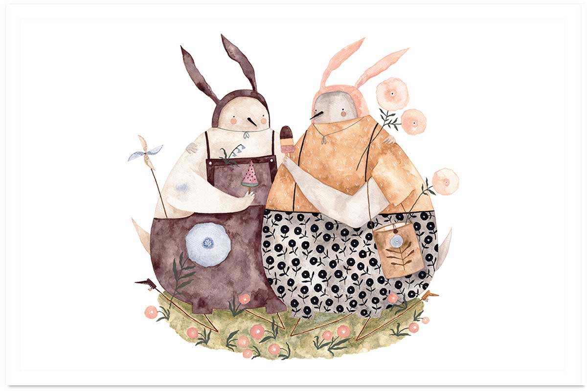 Affiche enfant oiseaux et crème glacée, HEXOA