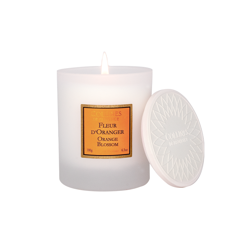 Bougie Parfumée Cire Végétale FLEUR D'ORANGER, COLLINES DE PROVENCE
