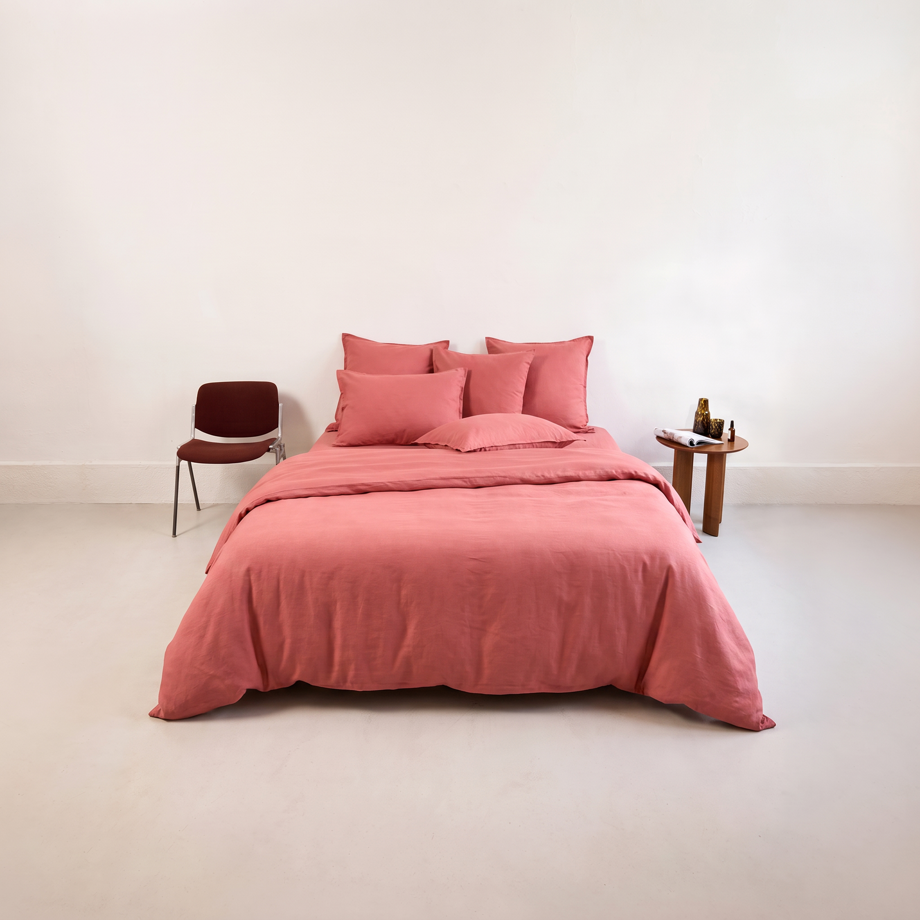 Housse de couette coton Neo bois de rose NÉO, CARRE BLANC