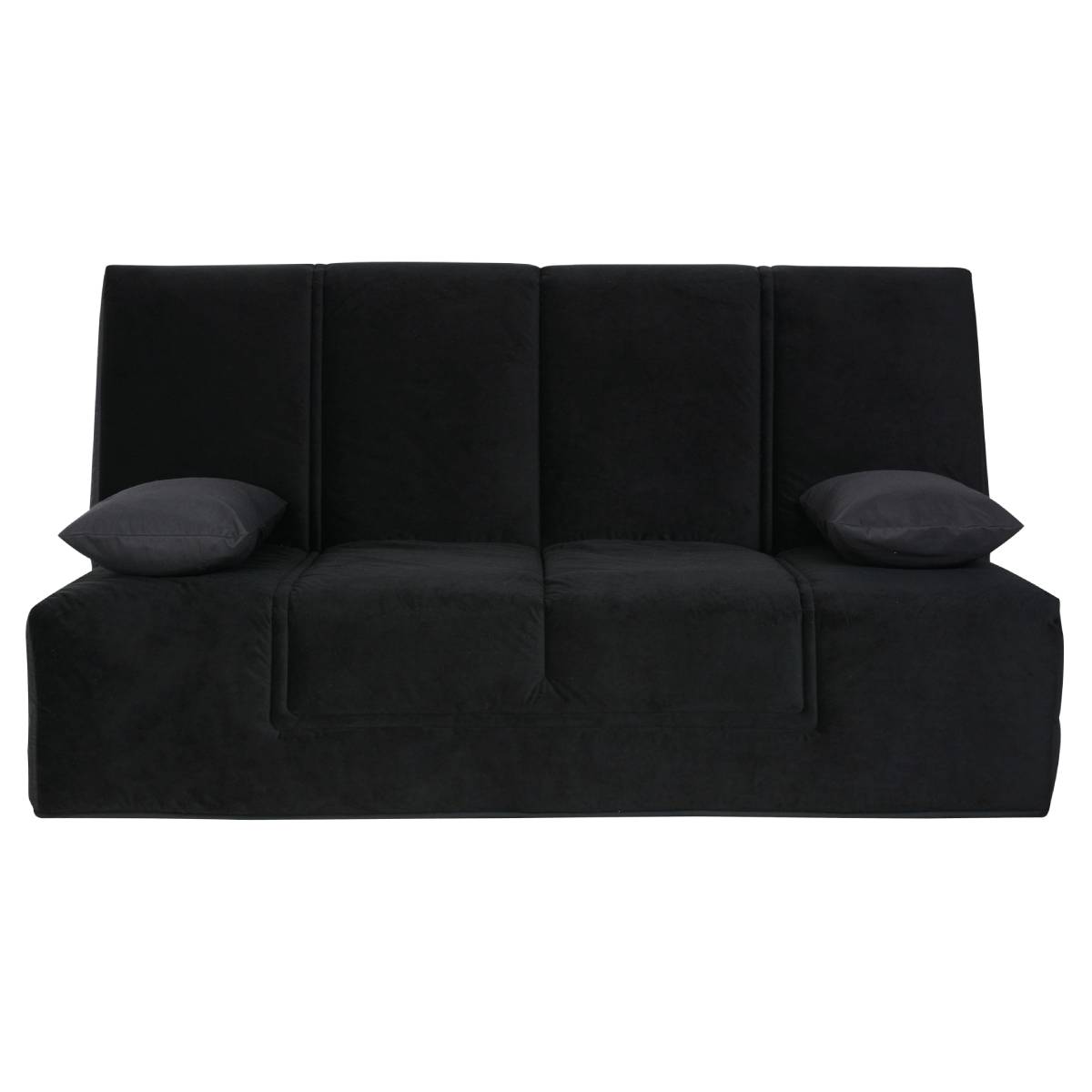 Banquette CC HOUSTON 130x190, matelas Simmons, coton noir, RELAXIMA