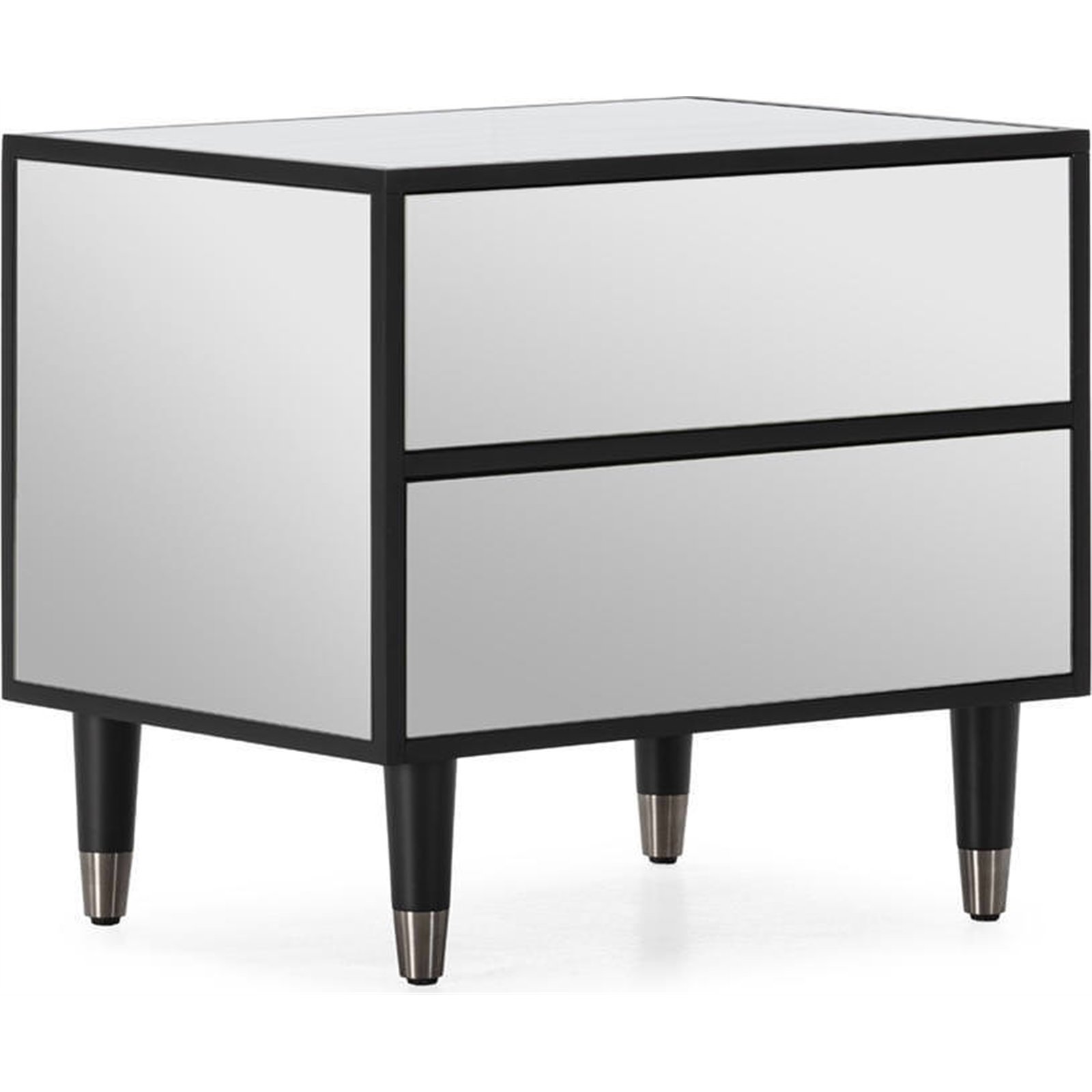 Table de chevet 2 tiroirs en miroir, RECOLLECTION
