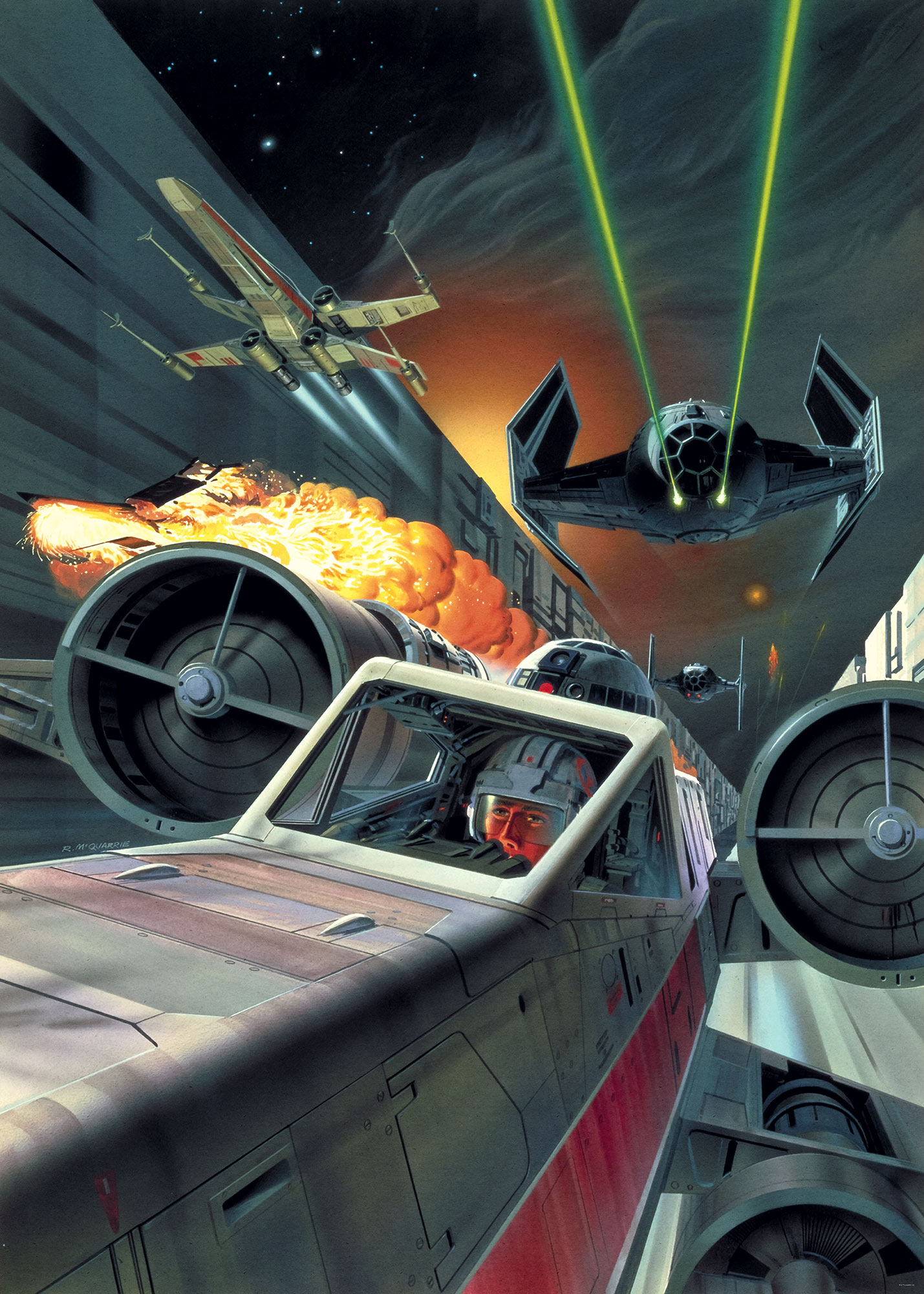 Papier peint Komar - Star Wars Classic Death Star Trench Run - 200 x 280 cm, HEXOA