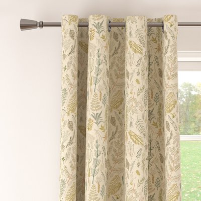 Flora and Fauna Tapestry Teal Lined Eyelet Pair of Curtains SO'HOME