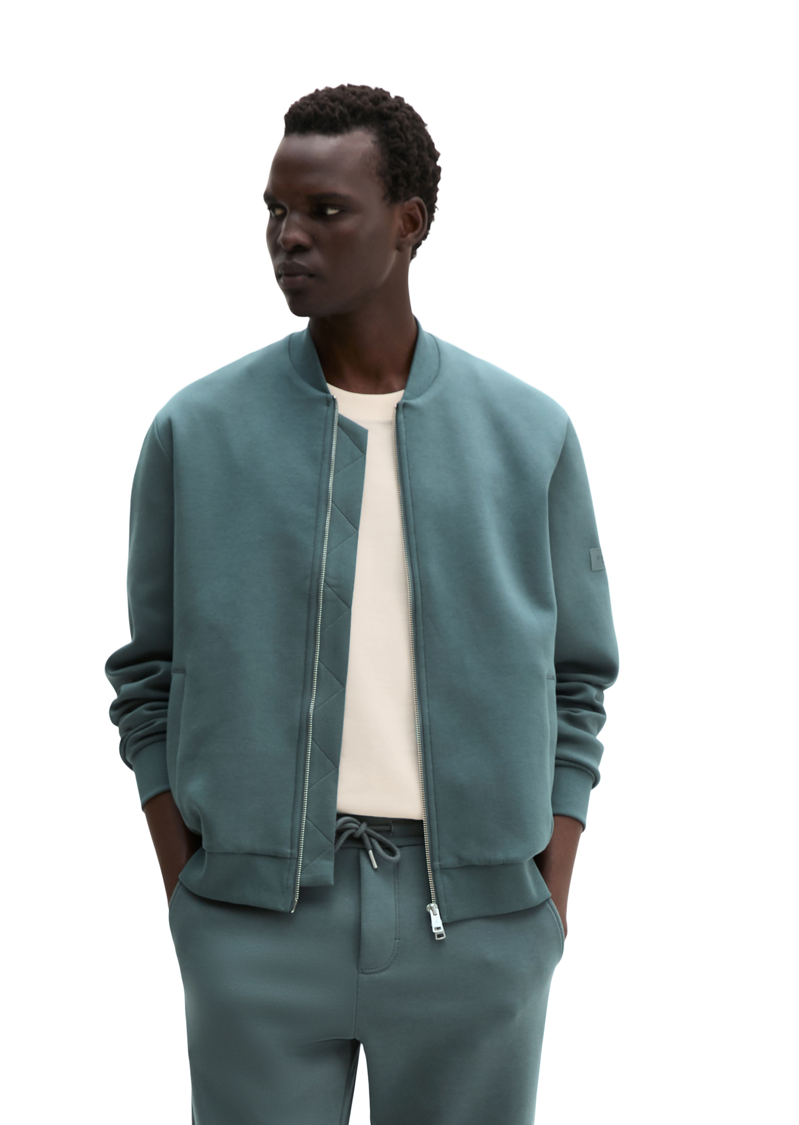 Veste sweat regular en scuba interlock, MARC O'POLO