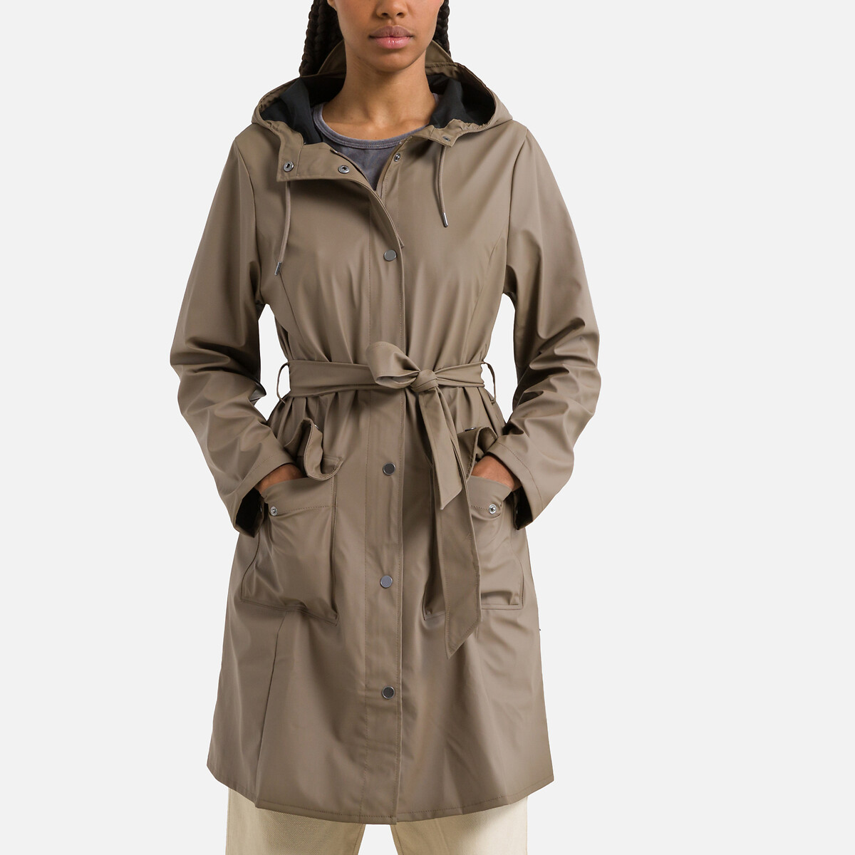 Unisex Curve Windproof Trench Coat with Zip Fastening