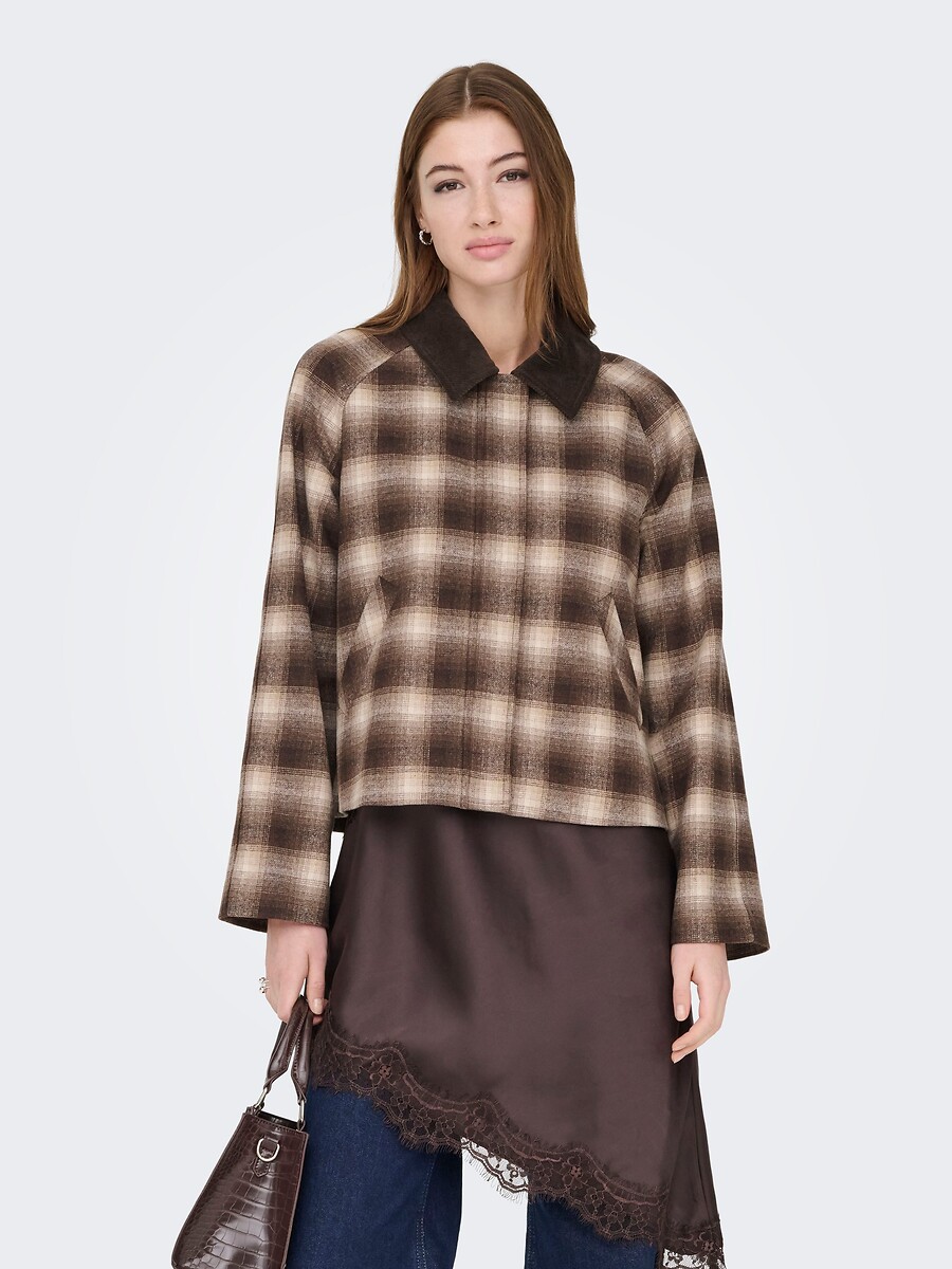 Manteau court à carreaux, ONLY