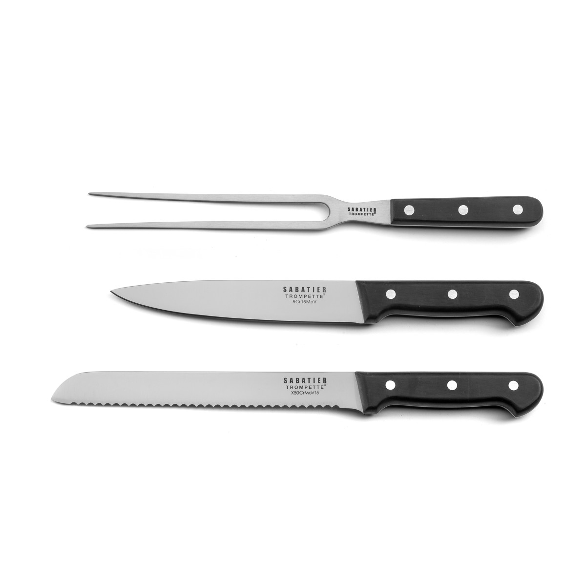 Set 3 couteaux de cuisine - UNIVERSAL, SABATIER TROMPETTE
