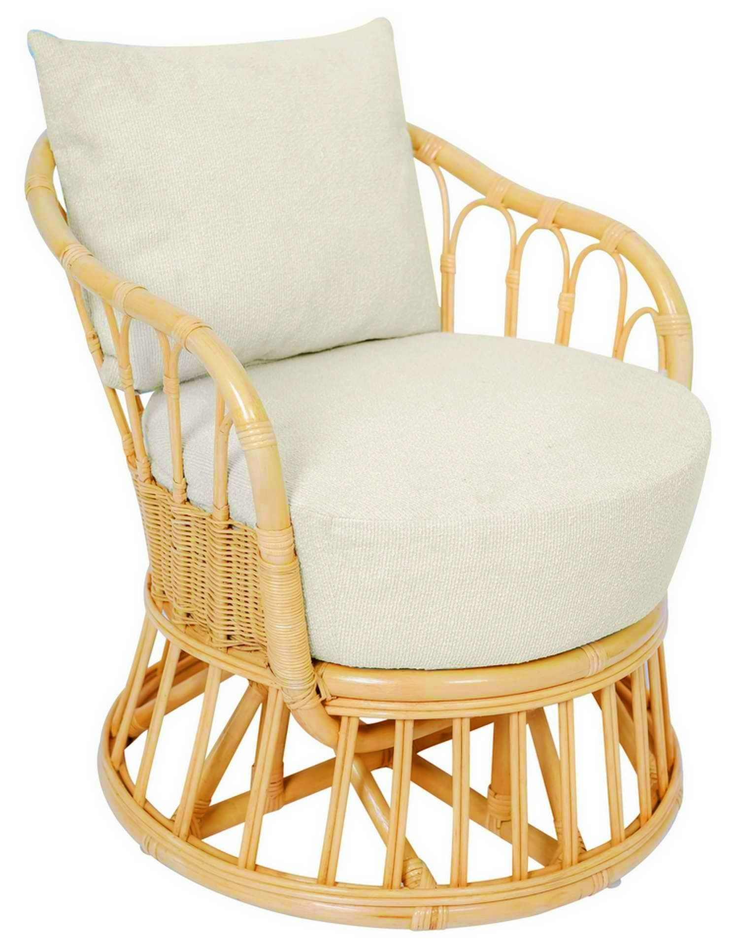 Fauteuil en rotin naturel et tissu, PALOPO, NORDLYS