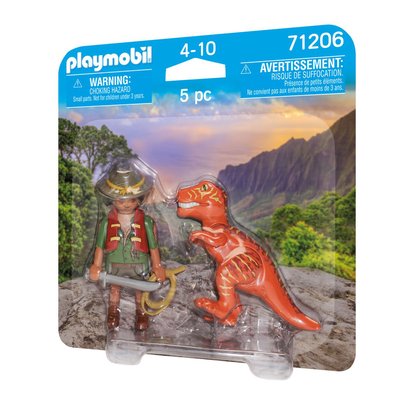Playmobil 71206 aventurier et tyrannosaure- dinos - dino rise - un personnage et dino histoire & imaginaire PLAYMOBIL