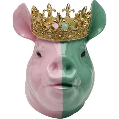 Déco cochon roi rose et vert KARE DESIGN
