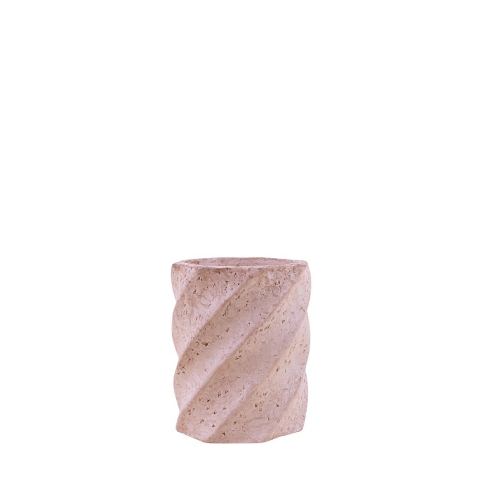 Vase twist imitation travertin, H15cm, ORNAMI