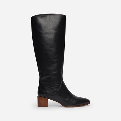 Smooth Leather Calf Boots with Block Heel VANESSA BRUNO
