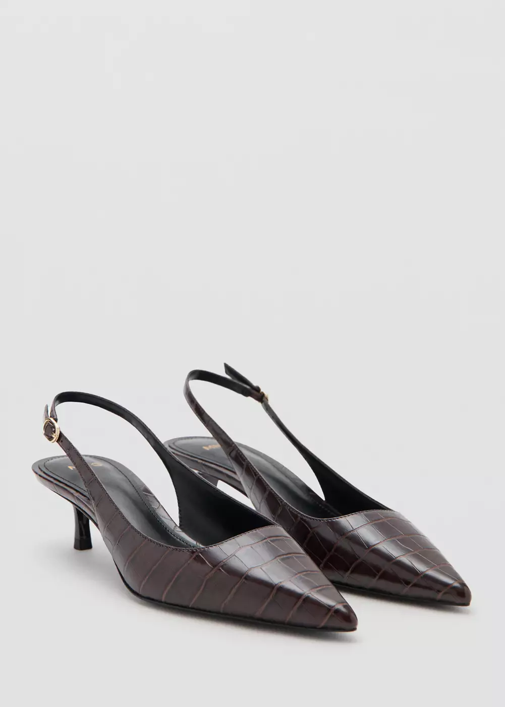 Chaussures talon effet croco, MANGO