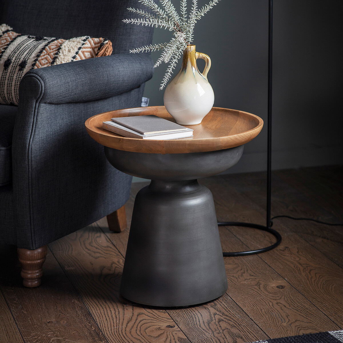Amaravati Mango Wood Rustic Side Table, SO'HOME