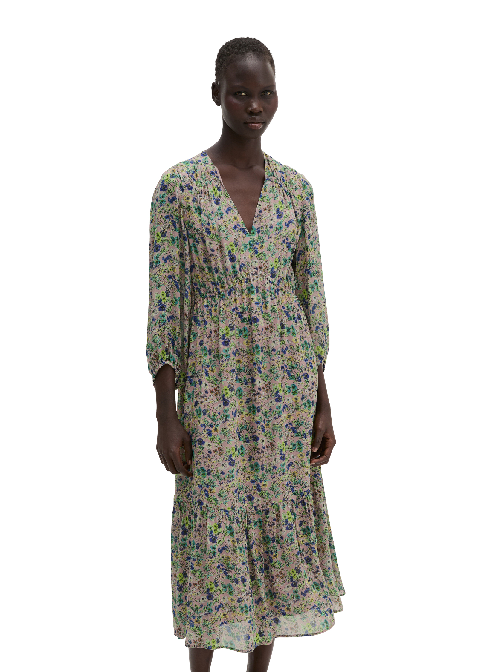 Robe imprimée flared en viscose imprimée, MARC O'POLO