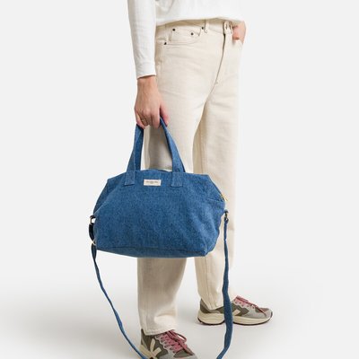 L'Indispensable Denim - sac porté épaule en cuir et jean femme