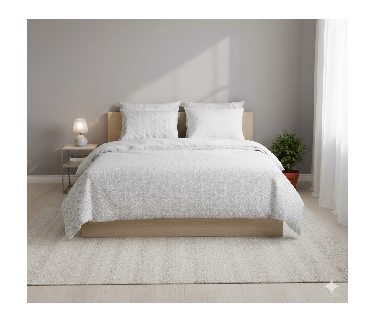Parure de lit en gaze de coton Zig Zag, EDEN