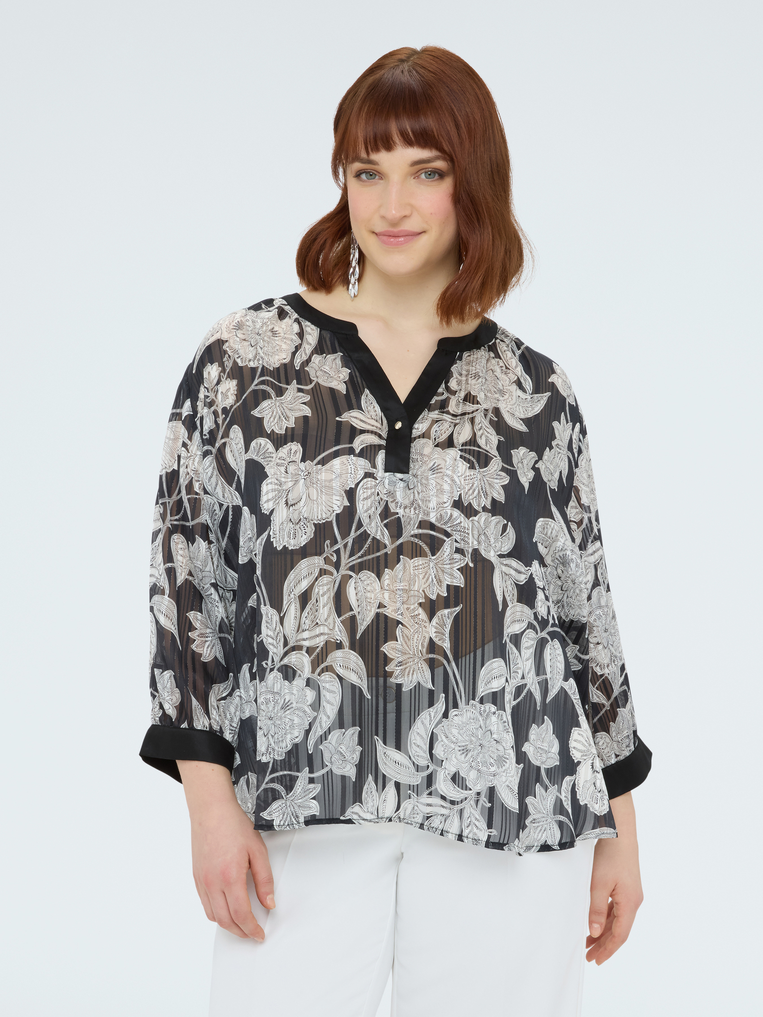 Blouse à imprimé fleuri, FIORELLA RUBINO