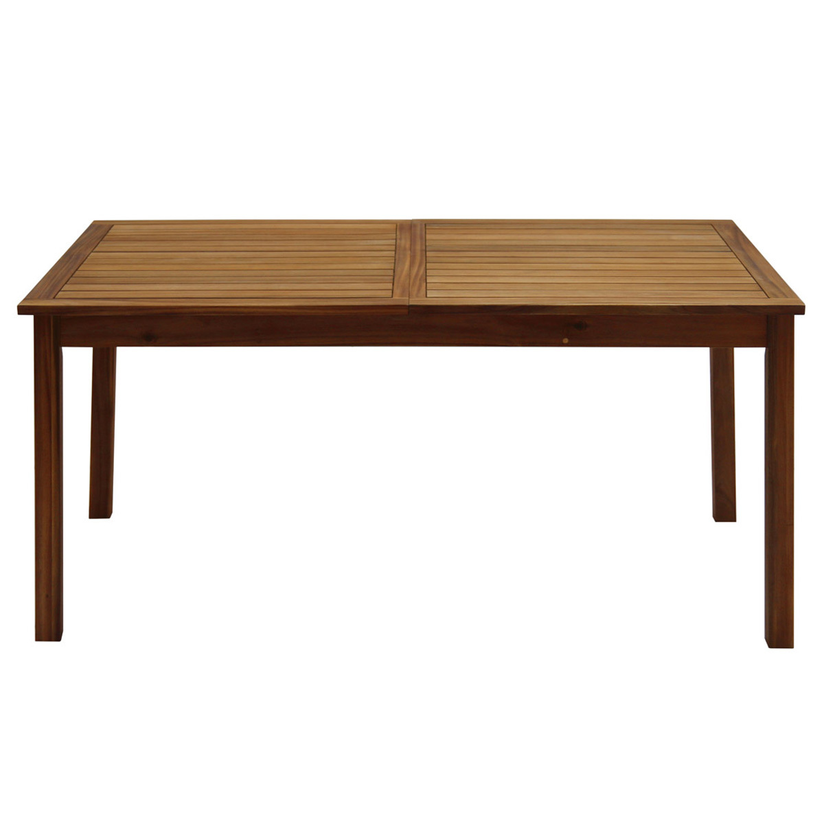 Table de jardin extensible rallonges intégrées en bois massif L160-210 cm MAYEL, MILIBOO