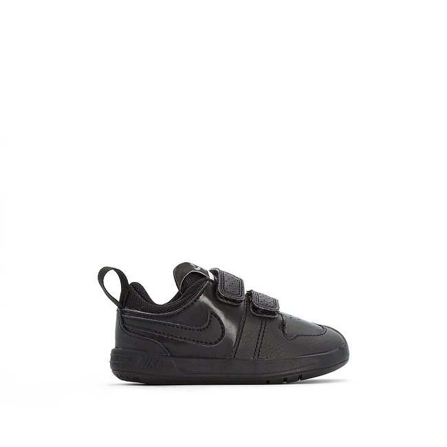 Kids Pico 5 Leather Touch 'n' Close Trainers, black, NIKE