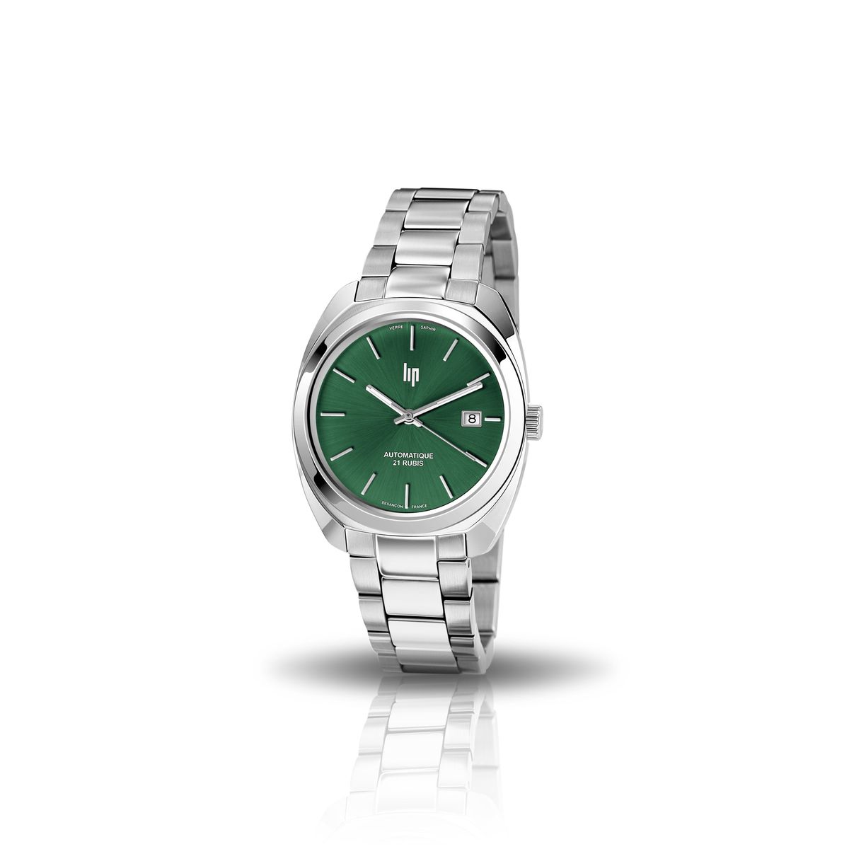 Montre analogique g n ral de gaulle argent vert argent Lip La