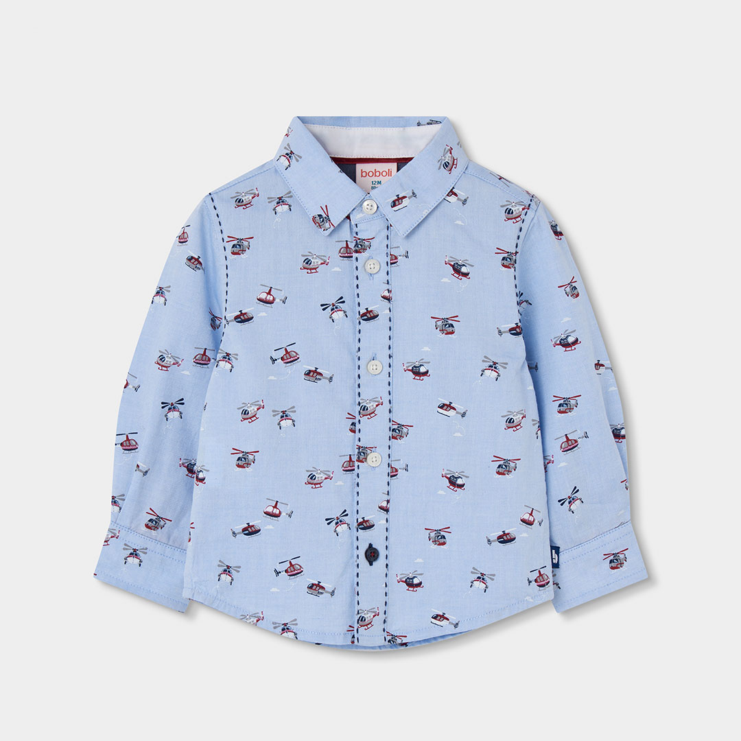 Chemise garçon imprimée hélicoptères, BOBOLI