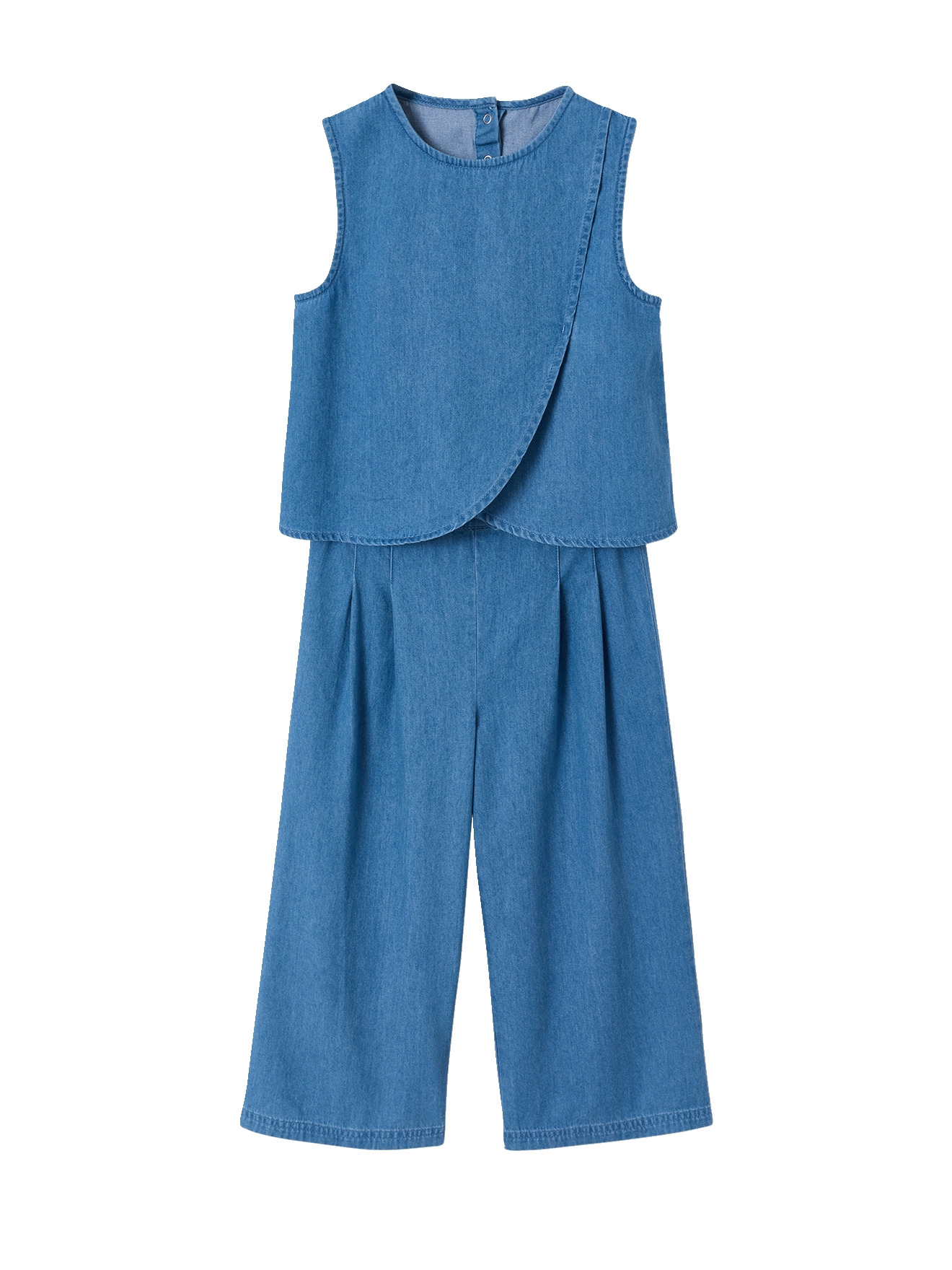 Ensemble pantacourt top denim léger, VERTBAUDET