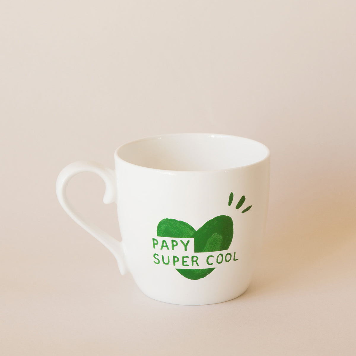 Mug papy super cool cœur, CŒUR VERT, EMOI EMOI