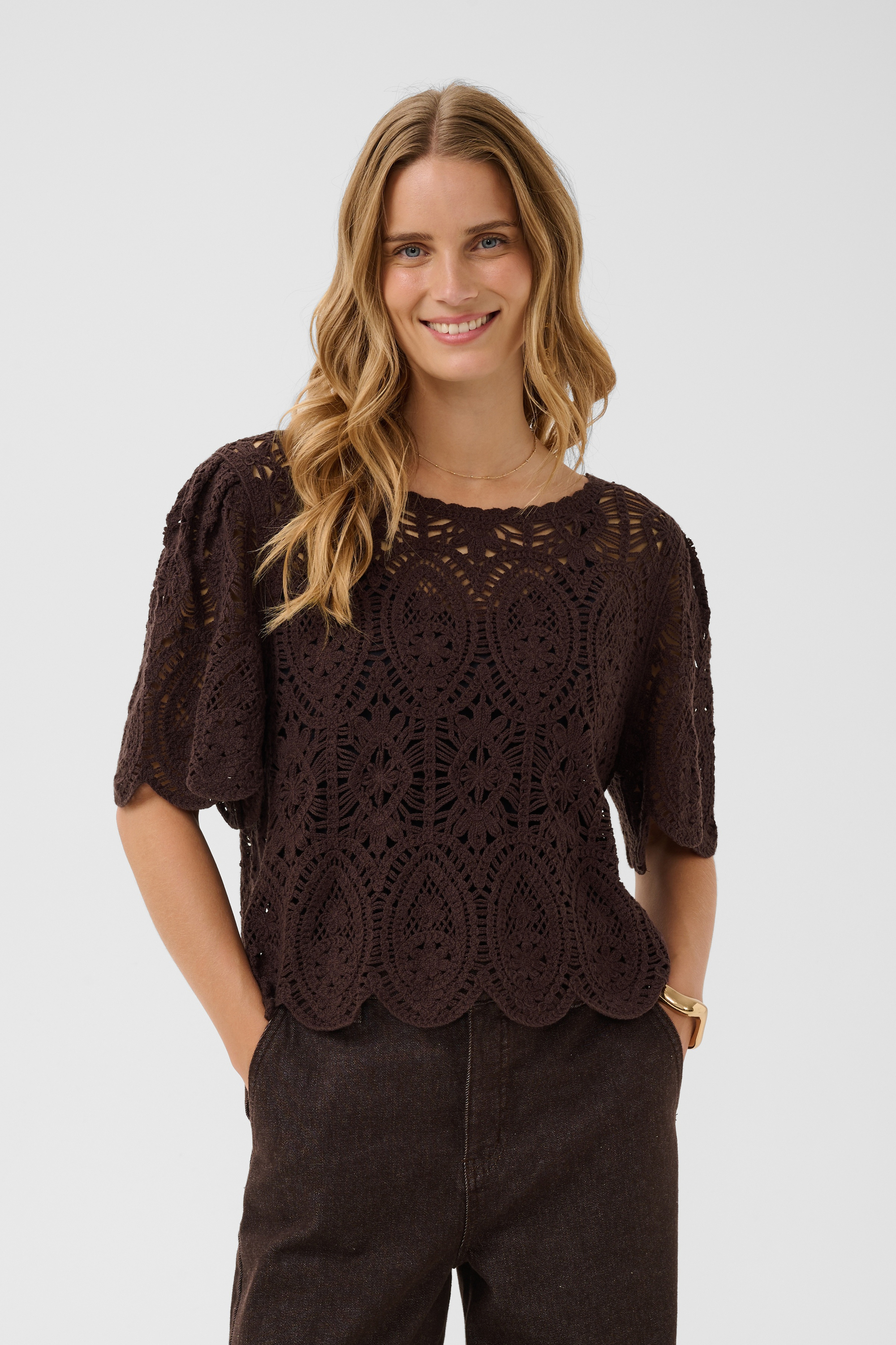 Pullover tricoté, CREAM