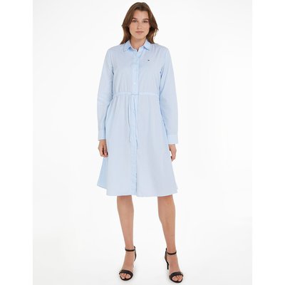 Striped Cotton Shirt Dress with Long Sleeves TOMMY HILFIGER