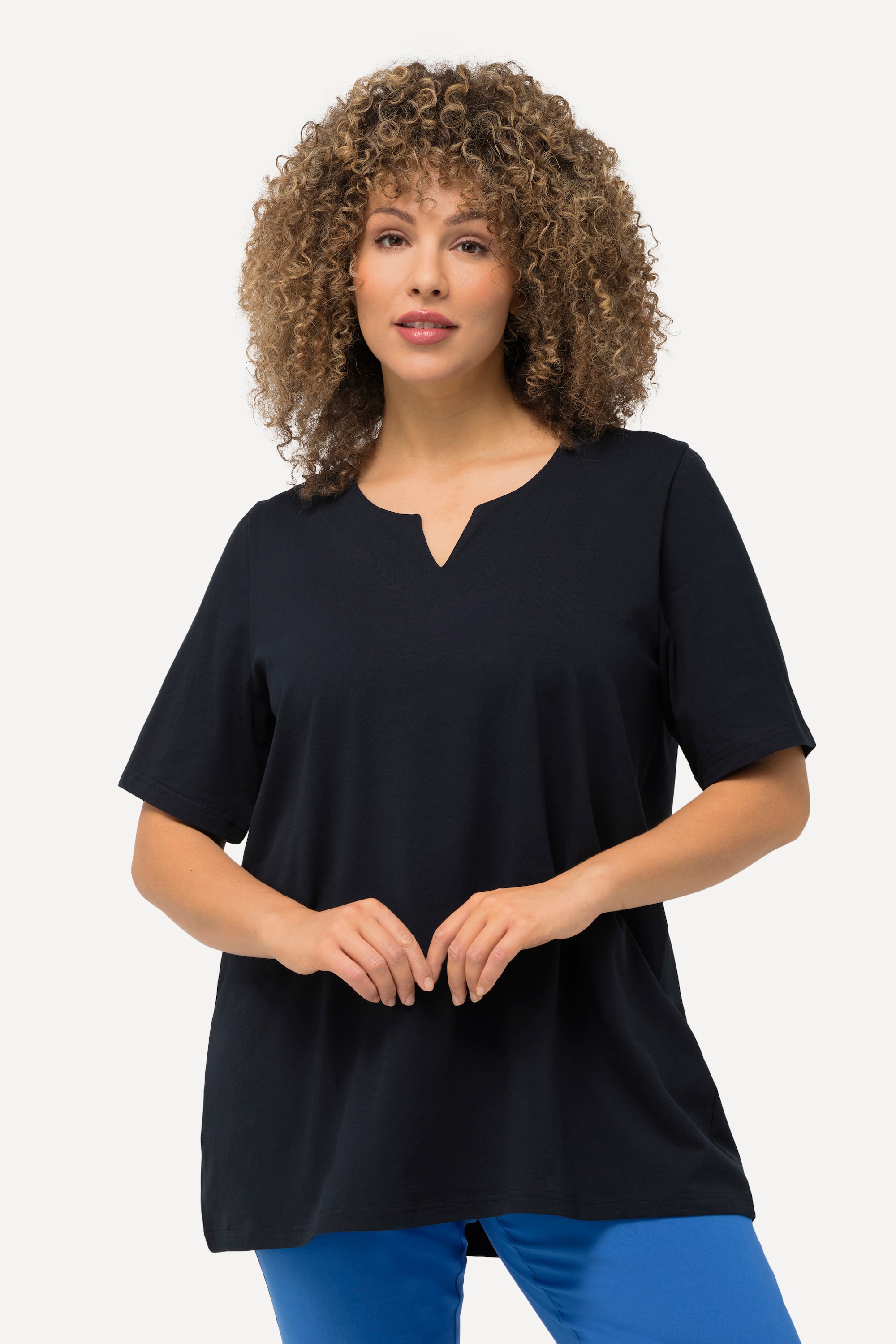 T-shirt manches courtes et col tunisien, ULLA POPKEN
