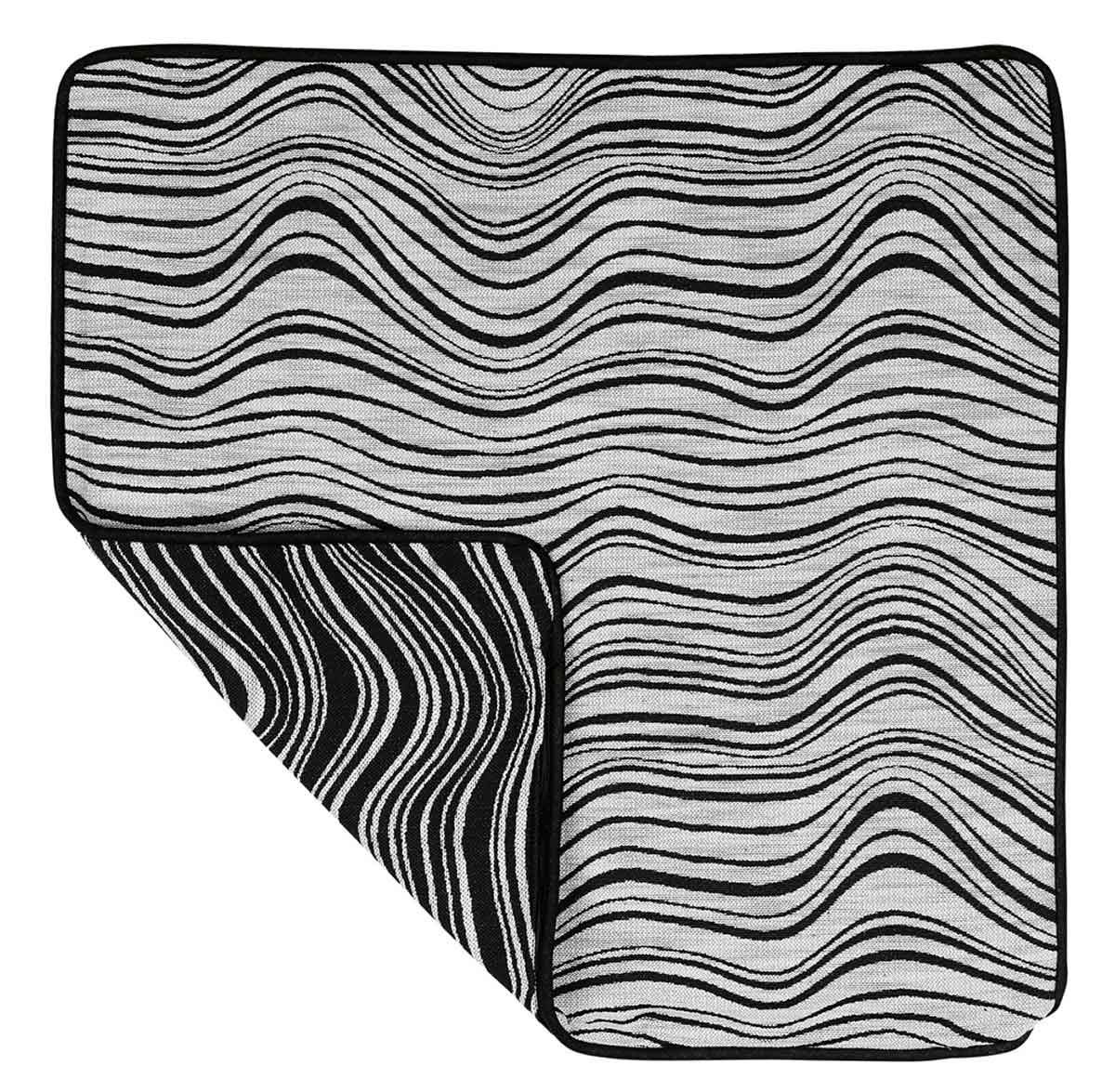 Housse de Coussin à Vagues Noir & Blanc, LINDER