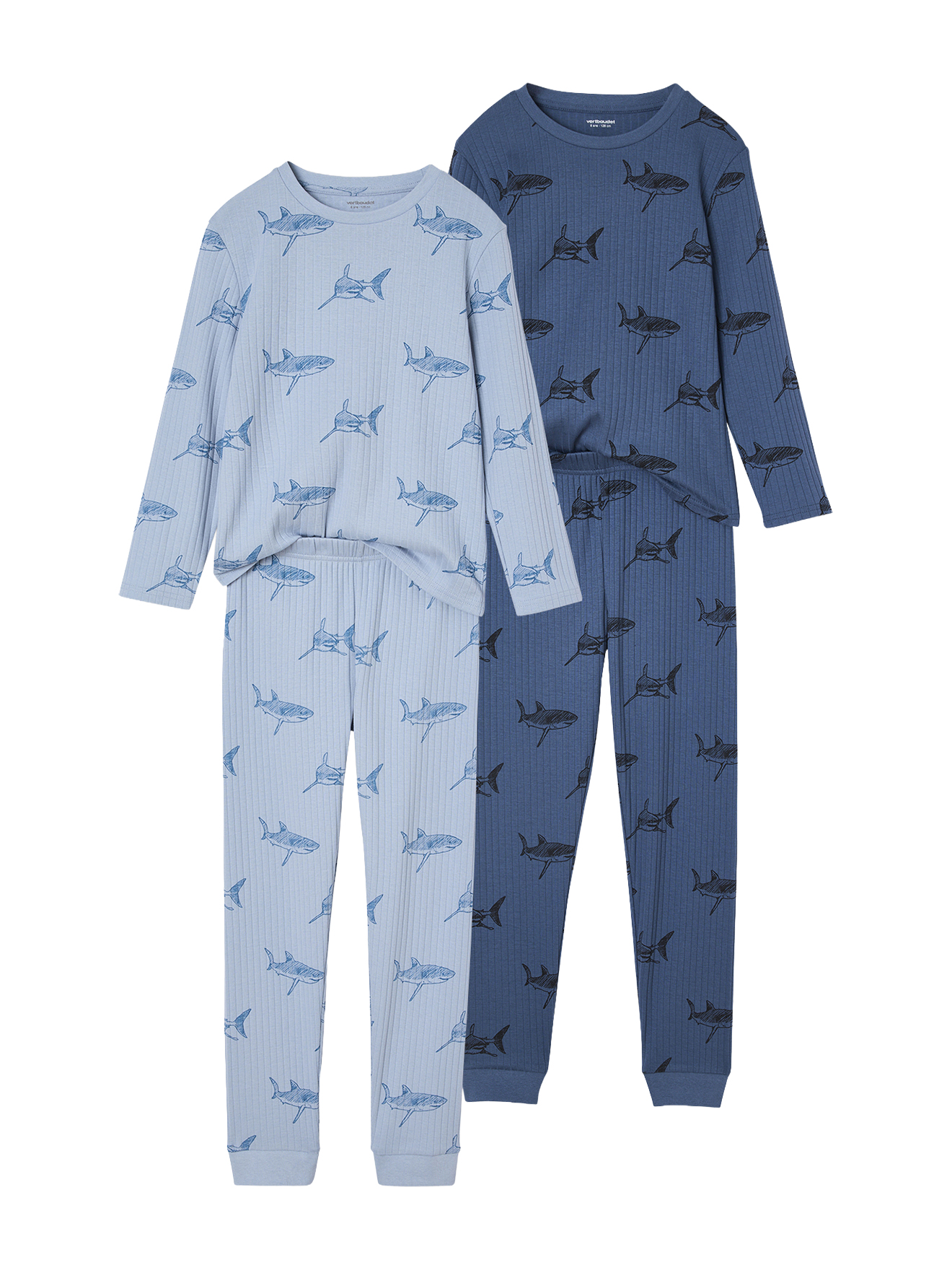 Lot de 2 Pyjamas Requin Garçon, VERTBAUDET