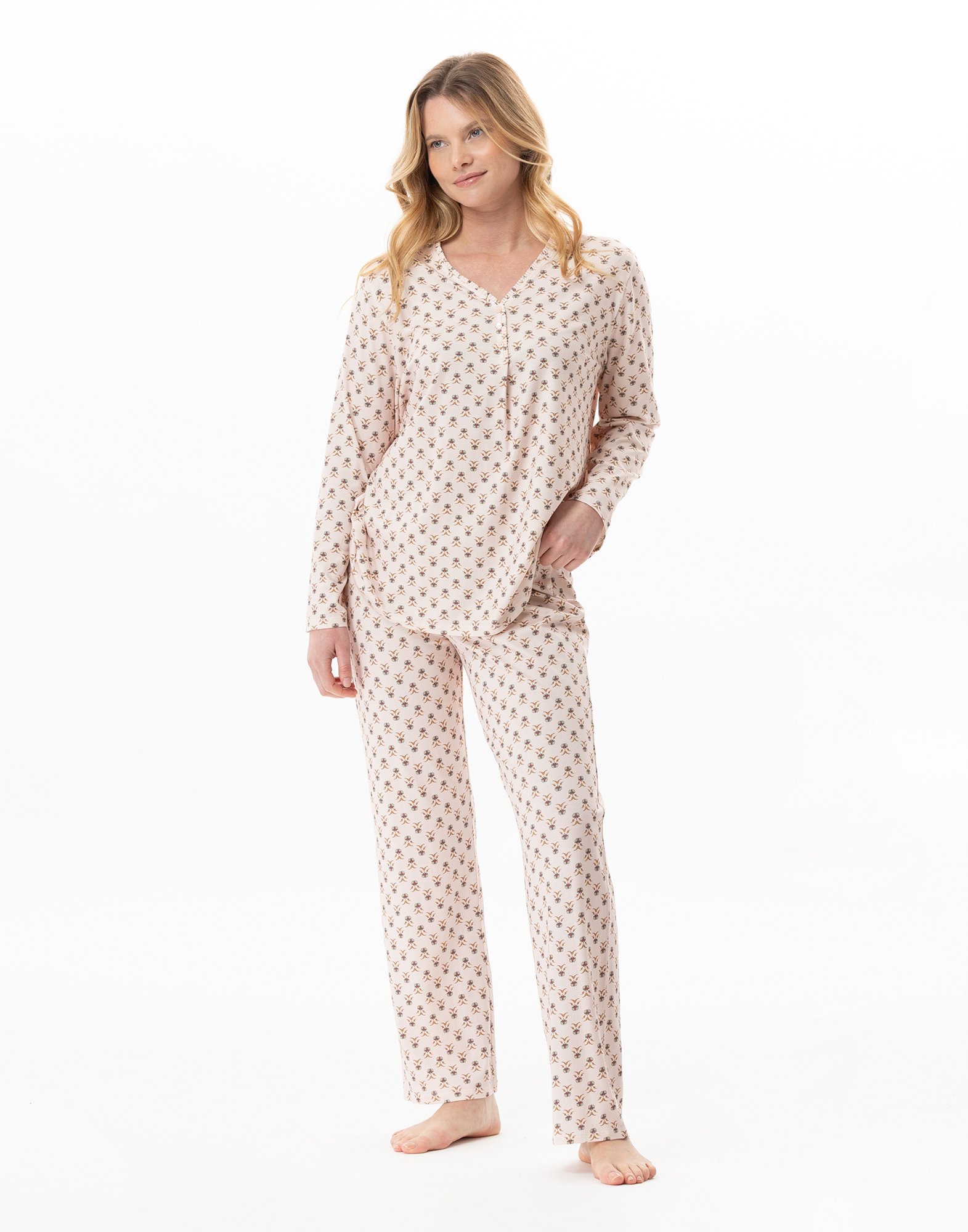 Pyjama en coton modal TEA TIME 102, LE CHAT