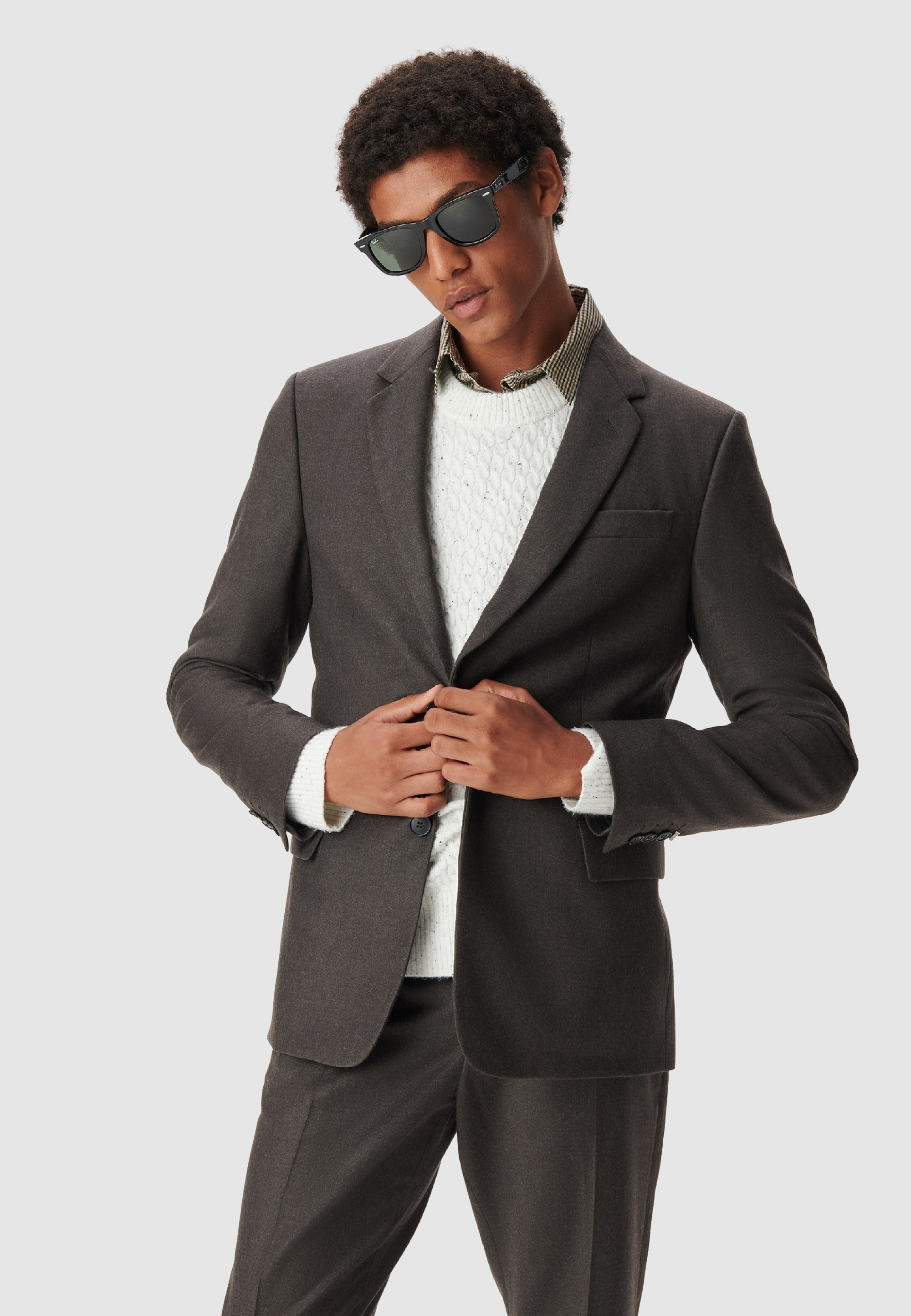 Veste de costume flanelle en laine, IKKS