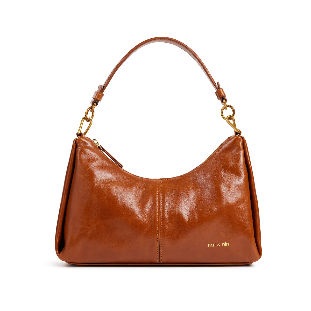Rejina Leather Baguette Bag