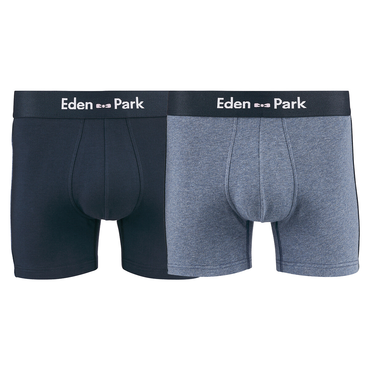 Pack of 2 hipsters in cotton navy blue+blue marl Eden Park | La Redoute