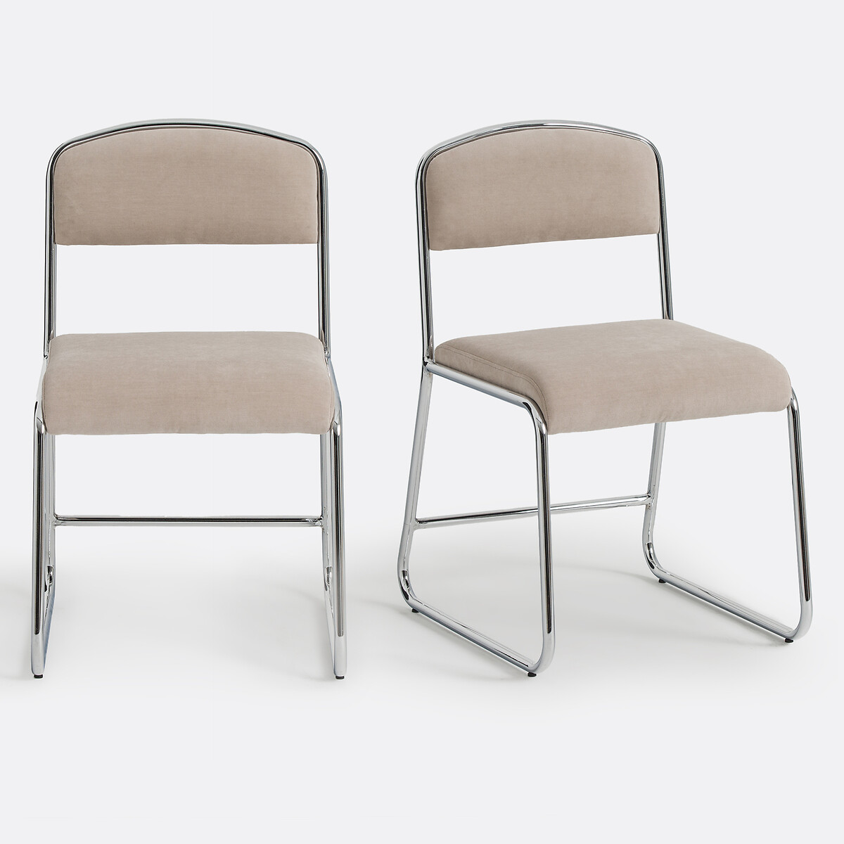 Set van 2 stoelen van chroom en stof Celestina, LA REDOUTE INTERIEURS