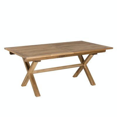 Table de jardin extensible rectangulaire tréteaux en bois de teck massif 180/240x100cm SUMMER 10 personnes PIER IMPORT